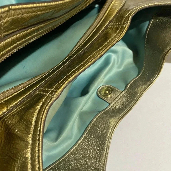 Coach gold metallic leather satchel handbag - Picture 11 of 16